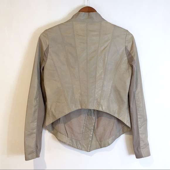 BCBGMAXAZRIA | genuine leather jacket asymmetrical - Picture 3 of 8